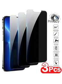3Pcs Full Cover Privacy Screen Protector Compatible With Iphone 15 11 12 13 14 16 Pro Max Mini Anti-Spy Glass Compatible With Iphone 16 XR X XS MAX 7 6 8 Plus