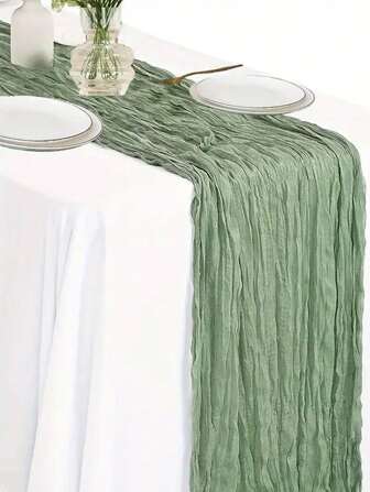 1 包 6 英尺粗棉布长桌旗 35.43x70.87 英寸波西米亚纱布桌旗浪漫桌旗适用于婚礼新娘送礼会生日派对餐桌装饰