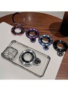 3D New Transparent Anti-Fall TPU Phone Case + Circular Double Ring Magnetic Holder, Suitable For IPhone 17 16, Galaxy A04E A05S A06 A12 A13 A14 A15 A16 A17 A21S A22 A23 A24 A32 A33 A34 A35 A53 A54 A73 S10 S20 S21 S22 S23 S24 S25 Ultra, Note 20, Redmi Note 7/8/9/10/11/12/13/14/15, Redmi 9/10/12/13C/14C/15C, OPPO, MOTO, Honor, HW, Realme, Reno 7