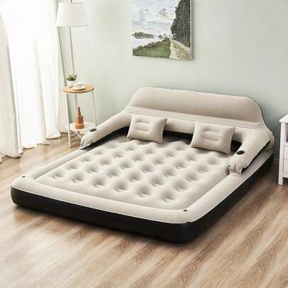 Inflatable Air Mattress With Pillows And Backrest, Air Bed Sleeping Pad For Indoor Outdoor Camping Beach