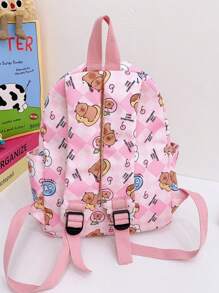 Nueva y adorable mochila para niños con diseño de capibara, mochila ligera de alta capacidad para viajes y escuela - Rosa - Ver 5