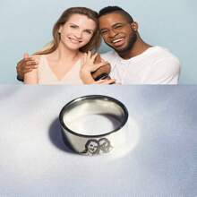 [Custom Order] 1pc 8mm Polished Stainless Steel Custom Engraved Ring For Men & Women, Personalized Photo/Image Engraved Jewelry Gift To Record Special Moments