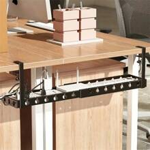 Porte-câbles extensible sous le bureau en acier robuste, cache-câbles sous le bureau en métal, support de cordon de bande d'alimentation