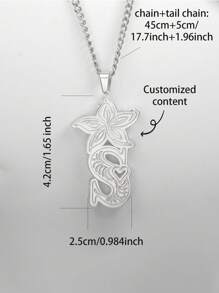 定制个性化字母项链，双层吊饰项链，母亲节，情人节，生日，周年纪念，毕业典礼，圣诞节礼物，送给朋友，家人的优质礼物 - 款式1 - 查看 8