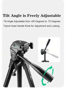 FB Fengbiao FB Lightweight Camera Tripod With Phone Holder, Suitable For DSLR, Mirrorless Cameras, Live Streaming, Outdoor Photography, Portable And Stable Tripod Stand