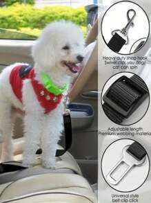 Pet Car Seat Belt Traction Clip Safety Bar Traction Retractable Leash Cat Dog Seat Belt Dog Collar Dog Accessories Car Seat Belt Nylon Seat Heavy Duty Durable Dog Car Seat Belt - Ensure Your Dog Or Cat Is Safe And Secure While Driving,Dog Seatbelt,Dog Car Seat