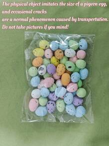 100 piezas de huevos de Pascua, huevos moteados de Pascua, huevos miniatura de colores realistas para decorar coronas, decoración de Pascua, decoración del hogar, decoración de fiestas, huevos falsos, decoración de paisaje en miniatura