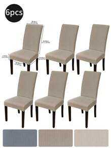 1 szt./4 szt./6 szt. Elastyczne minimalistyczne pokrowce na krzesła w jednolitym kolorze, odporne na zachlapanie i kurz do biura, salonu, jadalni, zestaw 6 pokrowców na krzesła do jadalni, zdejmowane, zmywalne pokrowce na krzesła do jadalni, rozciągliwy pokrowiec na krzesło Parson