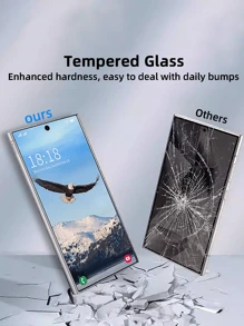 2 piezas Protector de pantalla de vidrio templado con privacidad, compatible con Samsung Galaxy S26, S26+, S25 Ultra, S25+, S24 Ultra, S24+, S23+, S22+, S21+, compatible con identificación de huellas dactilares, también compatible con Samsung Galaxy S26, S25, S24, S23, S22, S21, regalo ideal para cumpleaños, familia y amigos. Protector de pantalla de teléfono, accesorios de teléfono, a prueba de agua, a prueba de golpes, antiarañazos, antihuellas dactilares, cobertura completa. - Negro - Ver 3