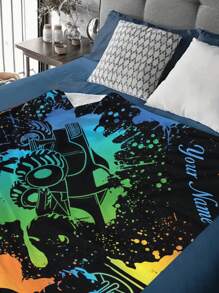 SRH 1pc Customized Flannel Wall Tapestry - Big Truck Theme Background With Colorful Gradient, Stylish Room Decor, Customizable Name/Text, Soft And Comfortable Material, Suitable For Bedroom, Living Room, Office, Camping, Outdoor As Blanket, Personalized Gift For Family, Friends, Father's Day, Easter, Birthday, All Seasons