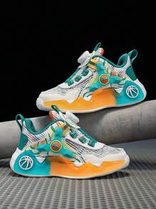 Kids' Fashionable Summer Breathable Sports Shoes, Contrast Color Design With Luminous, Adjustable Rotating Strap, Anti-Slip & Shock-Absorbing, Suitable For Daily Wear - Multicolor - View 8