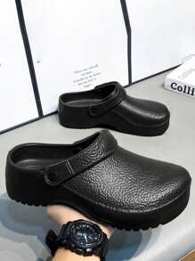 Plus Size Women's Solid Perforated Slip-On Shoes, Waterproof Anti-Dirt Comfortable Non-Slip Flat Casual Work Shoes, Suitable For Outdoor Activities. Women's New Solid Color All Season Clogs, Summer Fashion Outdoor Beach Garden Sandals, Breathable EVA Material, Non-Slip Comfortable Flat Round Toe, Suitable For Outdoor Beach Anti-Slip Shoes For All Seasons