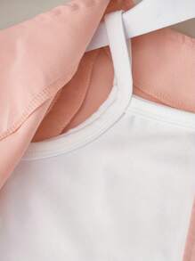 4件套夏季女童时尚度假套装：V领上衣、背带裤、百褶裙和时尚帽子 - 淺粉色 - 查看 6