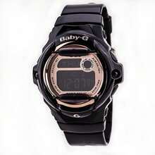 Casio BG169G-1 Women's Baby-G Rose Gold & Black Digital Dial Black Resin Alarm Databank Dive Watch - 粉色 - 查看 3