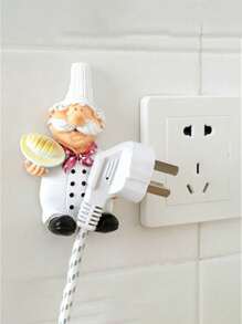 1 Stück süßer Cartoon Stromkabel Stecker Halter - Starke Haftnadeln zum Wandmontieren, dekoratives Badezimmer Accessoire Heim Badezimmer Dekoration Badezimmer Organizer Herbst Dekoration Schulanfang