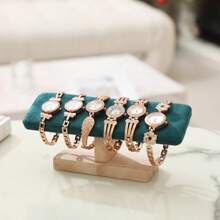 1pc Wooden Base T-Shaped PU Leather / Velvet Bracelet Display Rack Bangle Watch Hairband Jewelry Storage Stand Holder Organizer Back To School Dormitory Storage
