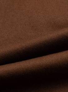 年轻男孩休闲编织弹力抽绳腰部拉链膝盖长度短裤 - 咖啡棕 - 查看 10