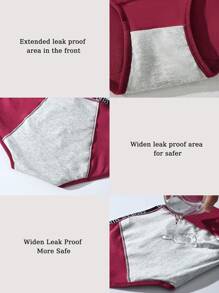 4pcs Large-Size High-Waisted Pure Cotton Graphene Antibacterial Breathable Women's Sanitary Panties Menstrual Pants Halloween Costumes For Women For Winter Christmas Lingerie For Women - 彩色 - 查看 4