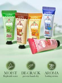 5pcs (Random Style) Hand Cream 20g, Coffee, Blueberry, Strawberry, Green Tea, Orange, Moisturizing, Softening Skin, Protect Against Cracked Hands In Autumn And Winter - Multicolor - View 6