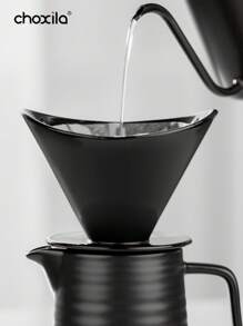 choxila 1pc V60 keramische koffiefilter, ingot-vormig overgietkoffiefilter, Sharing Pot druppelfilterbeker, herbruikbare kegelvormige overgietkoffiezetter met vleugelvormige zijkanten, koffie-accessoires