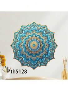 1pc Mandala Flower Wall Decal, PVC Self-Adhesive Kitchen Wall Art Decor Stickers, Home Decor Wall Stickers, For Home Living Room & Bedroom Porch Decor, Stickers,Wall Decal,Vinly Decal For Home Decorations,Spring Decoration Items Refesh Your Home,Rama Decoration Stickers