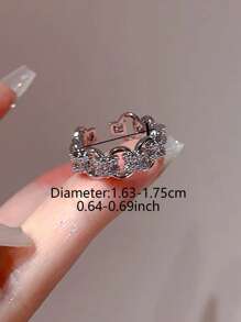 1pc Luxurious Delicate Copper Incrusted Synthetic Cubic Zirconia Elegant Everyday Versatile Personalized Women's Single Ring