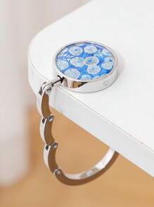 1 件青花瓷锌合金手提包挂钩，配成熟风格折叠钱包挂架，便携式餐厅和酒吧桌钱包架，独特的礼物创意，便携式挂钩 | 优雅配饰 | 闪亮金属饰面，钱包 - 藍色 - 查看 13