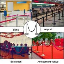 Crowd Control Stanchions: Sets Of 2, 4 Or 6 Pieces In Silver Or Black, With 5 Ft/1.5 M Red Or Black Velvet Ropes, Sturdy Concrete - Filled Metal Bases And Easy - Connect Assembly, Ideal For Party Supplies And Crowd Management - Set Of 2 Pieces Stanchion Set, 5 Ft/1.5 M Black Rope - View 7
