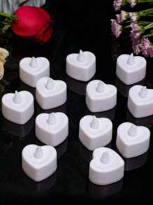 6/12/24支装无焰浪漫LED蜡烛，营造浪漫氛围的装饰灯，适用于情人节派对和聚会、庭院和花园装饰