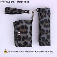 Fashion Leopard Pattern PU Leather Soft Case For IQOS ILUMA ONE Storage Bag With Cigarette Case Holder, Back To School Supplies - Multicolor - View 8