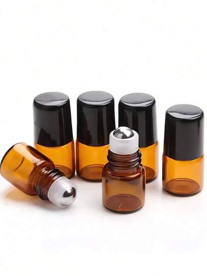 5pcs 10ml Amber Color Roll-On Bottles, Essential Oil Roll-On Bottles, Perfume Sample Vials, Light-Blocking Roll-On Bottles, Refillable Roll-On Glass Bottles With Roller Ball, Travel Essential, Refillable Roll-On Perfume Bottles, Home Decor For Living Room, Bedroom, Bathroom, Travel Accessories, Wedding, Party, Birthday, Gift For Men, Parents, Friends, New Year, Accessories, Fun Gift, Portable Organizer