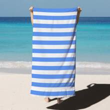 1 Stück gestreifte Strandtuch, weiches, saugfähiges Sonnenschutz-Strandtuch für Männer & Frauen