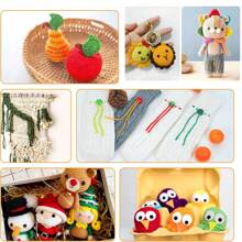 EDCUEBE7 Kit de fil à crocheter, set de crochet pour débutants, comprend des crochets et des fils à crocheter, set de crochet portable et ergonomique, pack de démarrage idéal pour les enfants et les adultes (couleur aléatoire) - Multicolore - Voir 9