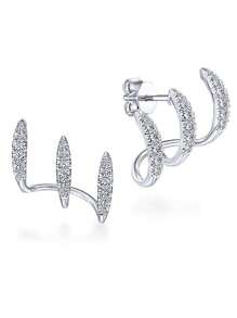 2pairs/set Rhinestone Decor Stud Earrings - Silver - View 11