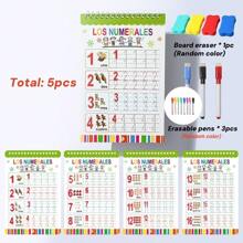 Set de 5 cuadernos reutilizables para practicar caligrafía (cuaderno + bolígrafo borrable), con series numéricas/series de letras para practicar caligrafía, desarrolla el cerebro, mejora el enfoque de aprendizaje, tema en inglés/español, mejora el pensamiento lógico y la coordinación mano-cerebro, libreta de recompensa de aprendizaje, regalo pequeño, regalo de vacaciones - Multicolor - Ver 9
