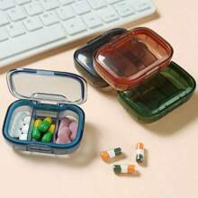 1 pieza Mini caja de almacenamiento de píldoras - Ultra compacta, con 3 compartimentos, organizador semanal a prueba de polvo para medicamentos y contenedor  para tabletas para dosis diarias fáciles - Diseño portátil y ligero para viajes o uso en el hogar