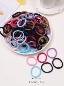 100pcs Medium & Large Size High Elasticity Hair Ties, Gentle On Hair, Suitable For Ponytail, Bun And Daily Use