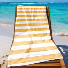 1 Stück gestreifte Strandtuch, weiches, saugfähiges Sonnenschutz-Strandtuch für Männer & Frauen