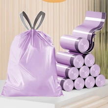 16/32/48 piezas Bolsas de basura con doble capa reforzada, con cordón para uso doméstico, bolsas de plástico para cocina extra gruesas, bolsas de basura para dormitorios de estudiantes