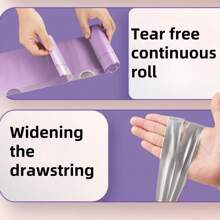 16/32/48 piezas Bolsas de basura con doble capa reforzada, con cordón para uso doméstico, bolsas de plástico para cocina extra gruesas, bolsas de basura para dormitorios de estudiantes