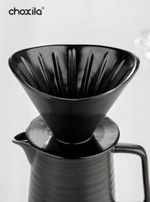 choxila 1pc V60 keramische koffiefilter, ingot-vormig overgietkoffiefilter, Sharing Pot druppelfilterbeker, herbruikbare kegelvormige overgietkoffiezetter met vleugelvormige zijkanten, koffie-accessoires