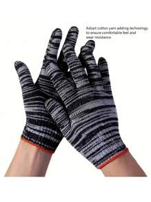 12/48pcs Tear-Resistant Work Gloves, Hand Washable, Lead Non-Alcoholic Materials, Suitable For Construction, Gardening, Home Improvement And Automobile Repair