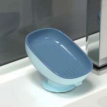 1pc Bathroom Countertop Soap Box, Adjustable Angle Soap Box, Plastic Oval Soap Holder Installed On Bathroom Countertop, With Drainage Hole, Luxurious Detachable Soap Tray, Suitable For Bathroom Sink, Laundry Countertop