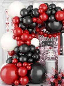 117 stuks Ballonnenset, Rood, Zwart en Witte Ballonnen, Voor Verjaardagsfeestjes, Jubileum, Bruiloftsdecoratie, Babyshower, Feestdecoratie, Afstudeerfeest, Familiebijeenkomst, Baldansdecoratie