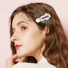 2pcs Personalized Acrylic Hair Clips, Custom Name/Text Hair Clips, Simple DIY Fashion Accessory, Unique Creative Gift, Vibrant Colors, Suitable For Hairstyle, Travel & Photos. Great For Bestie, Friend, Schoolmate, Granddaughter, Desk Mate. Customize Your Own Hair Clips. Gifts Birthday Graduation