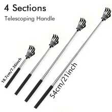 1pc Stainless Steel Retractable Back Scratcher, Non-Slip Rubber Handle, Portable Back Massager Tool, Elegant Gift For Men And Women