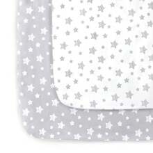 迷你婴儿床床单，弹力游戏床床笠，兼容 Graco Pack N Play，便携式/迷你婴儿床床单，适合男孩和女孩，舒适时尚的游戏床床单，带有可爱动物和星星图案 - 彩色 - 查看 5