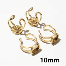 2pcs Stainless Steel DIY Ring Blank Base Setting Fits 10-25mm Round/Oval/Square Cabochons Rings Bezel Tray DIY Jewelry Making Accessories Findings - Ring Base - View 23