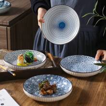 Ceramic Dinner Plates And Bowls Set Of 4 - Round Salad Dessert Plates And Bowls, Holiday Theme, All-Season Versatility For Home, Dorm, Kitchen & Dining Room