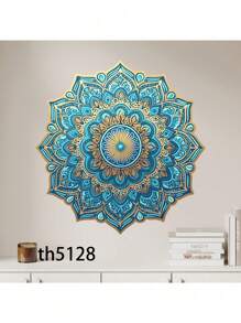 1pc Mandala Flower Wall Decal, PVC Self-Adhesive Kitchen Wall Art Decor Stickers, Home Decor Wall Stickers, For Home Living Room & Bedroom Porch Decor, Stickers,Wall Decal,Vinly Decal For Home Decorations,Spring Decoration Items Refesh Your Home,Rama Decoration Stickers